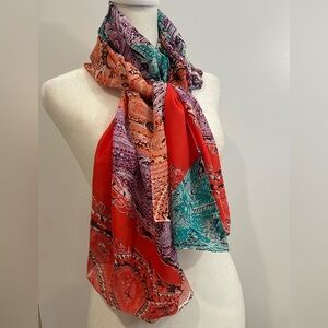 Carlisle Silk Scarf Paisley similar to Boho/Hermes Patterns,  Oblong Sheer